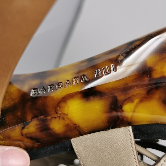 Barbara Bui Paris Runway Lace Up Taupe Heels - Picture 11 of 11